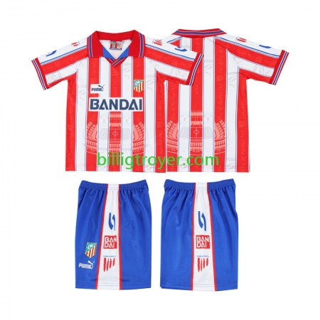 Billige Fotballdrakter Atlético Madrid Barn Retro Hjemmedraktsett 1996 1997 Kortermet
